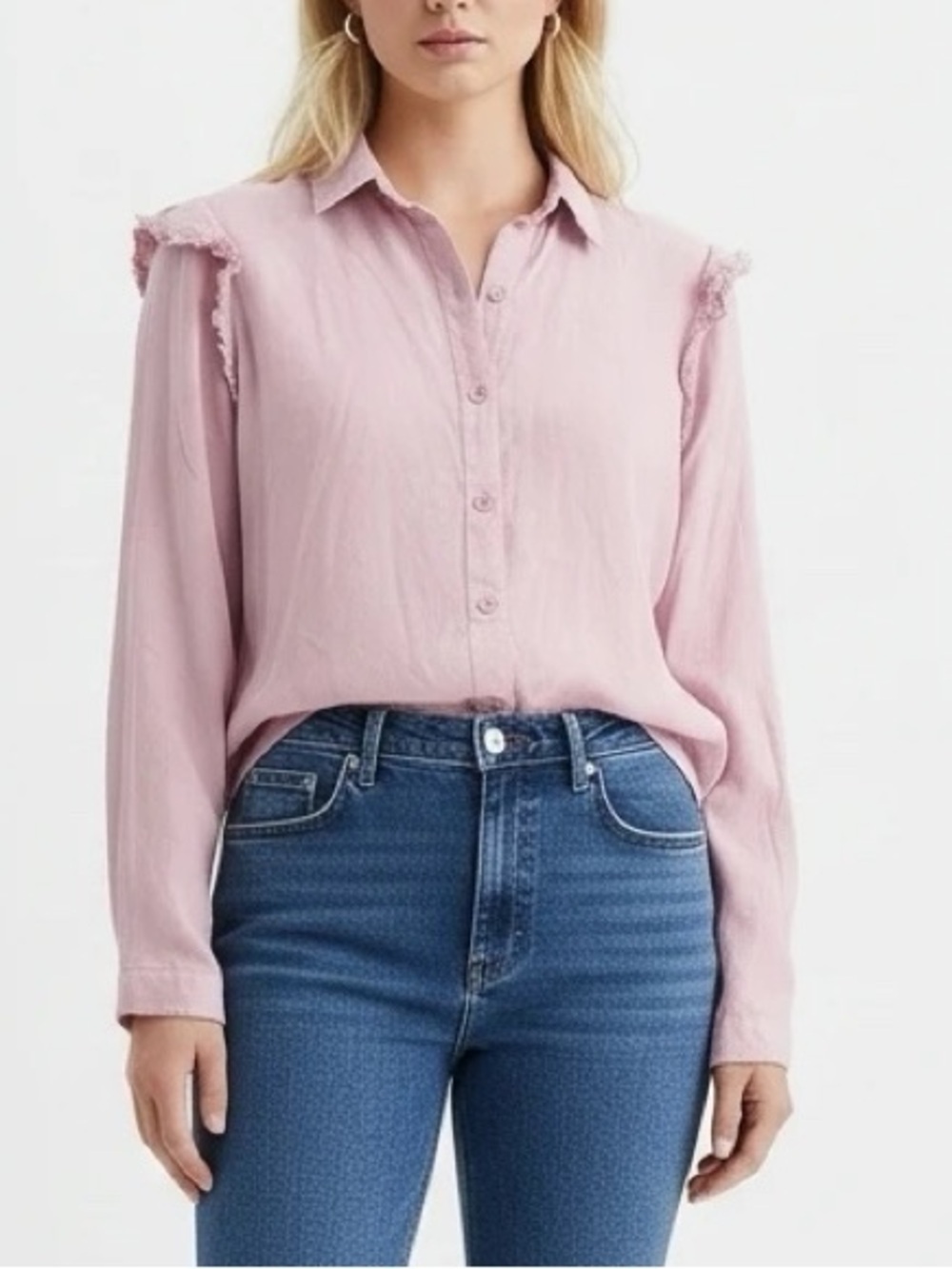 Anthropologie Cloth & Stone Pink Button Down Shirt